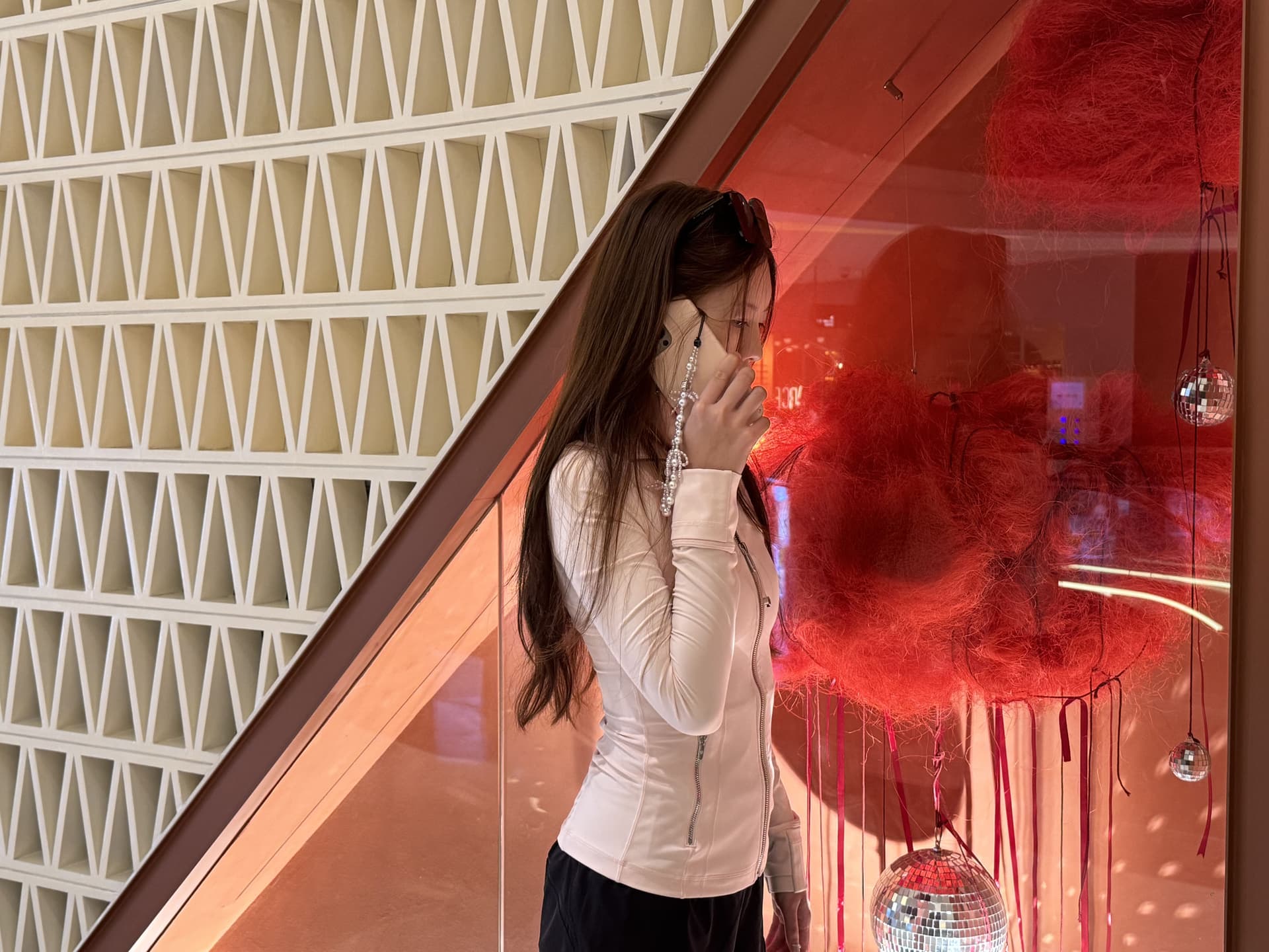 A woman using MatchCatch privately on her phone